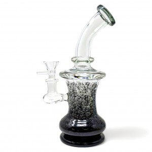 8.5" Elegent Glassy Flower Frit Art Water Pipe [WP-1008-3]
